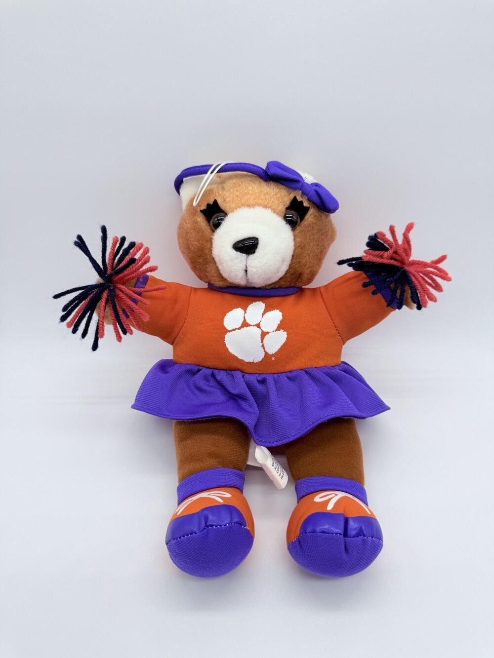 Game Time Plush Clemson Tigers Cheerleader Bear Stuffed Animal Toy 11"